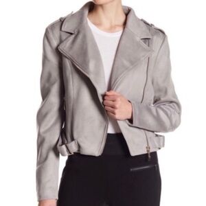 ROMEO & JULIET COUTURE GRAY MOTO JACKET  SZ S